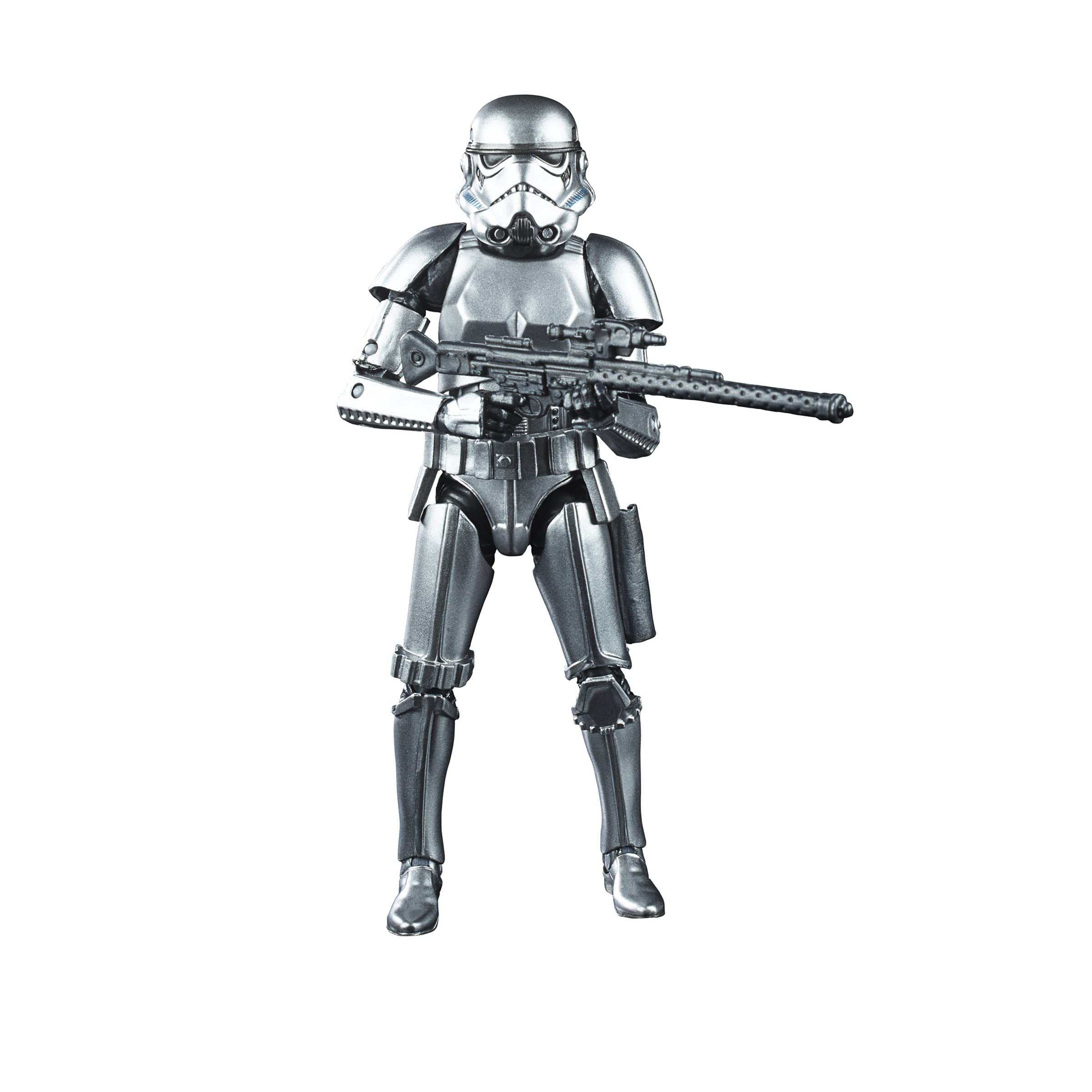 Star Wars SW BL Carbon 2nd Metallic Stormtrooper detail shot emphasizes weathered texture.