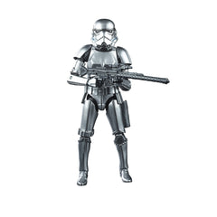 Star Wars SW BL Carbon 2nd Metallic Stormtrooper detail shot emphasizes weathered texture.
