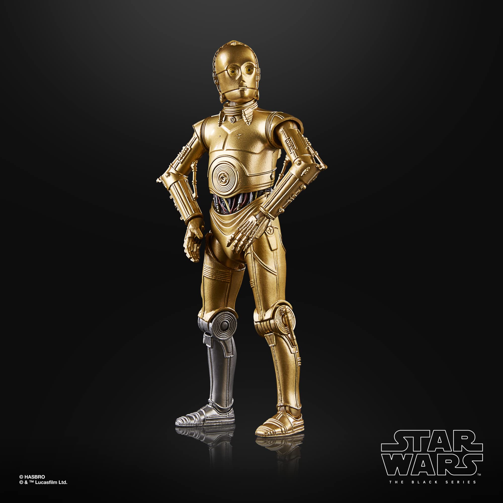 Star Wars The Black Series C-3PO figure on display stand