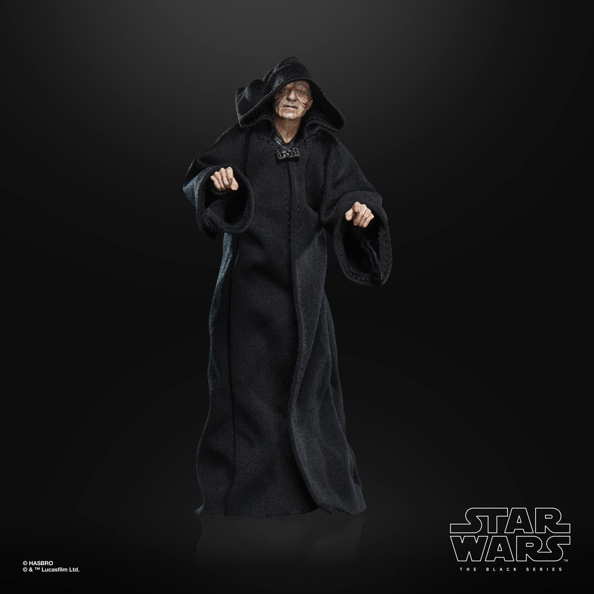 STAR WARS The Black Series Archive Emperor Palpatine figure with premium deco close up