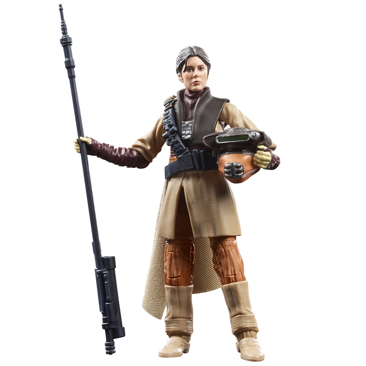 Star Wars The Black Series Archive Leia Boushh front view with premium details for display