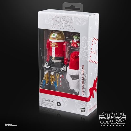 Star Wars The Black Series Astromech Droid Holiday Edition articulation poses for versatile display.