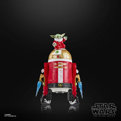 Star Wars The Black Series Astromech Droid Holiday Edition Grogu Santa included for playful display.
