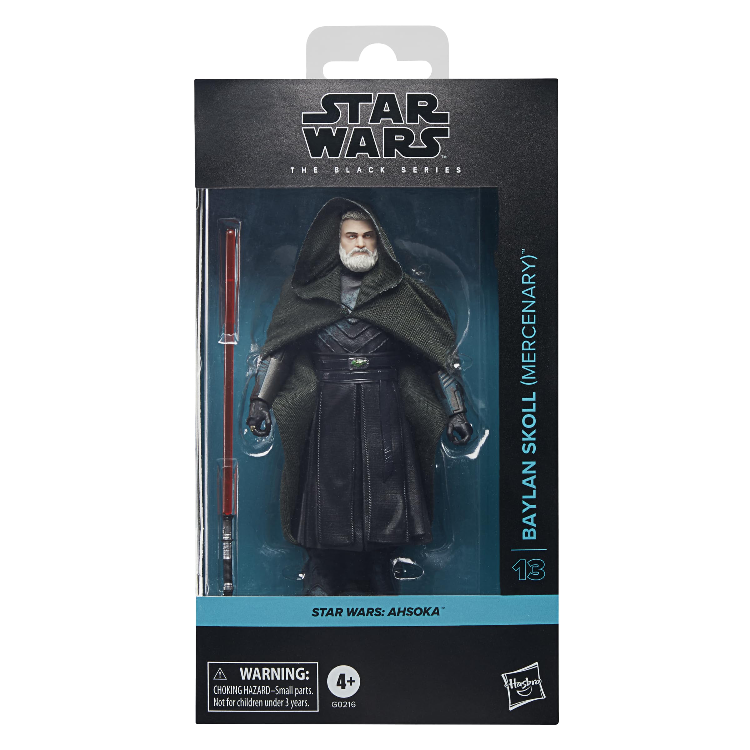 Window box packaging highlights Star Wars The Black Series Baylan Skoll on shelves.