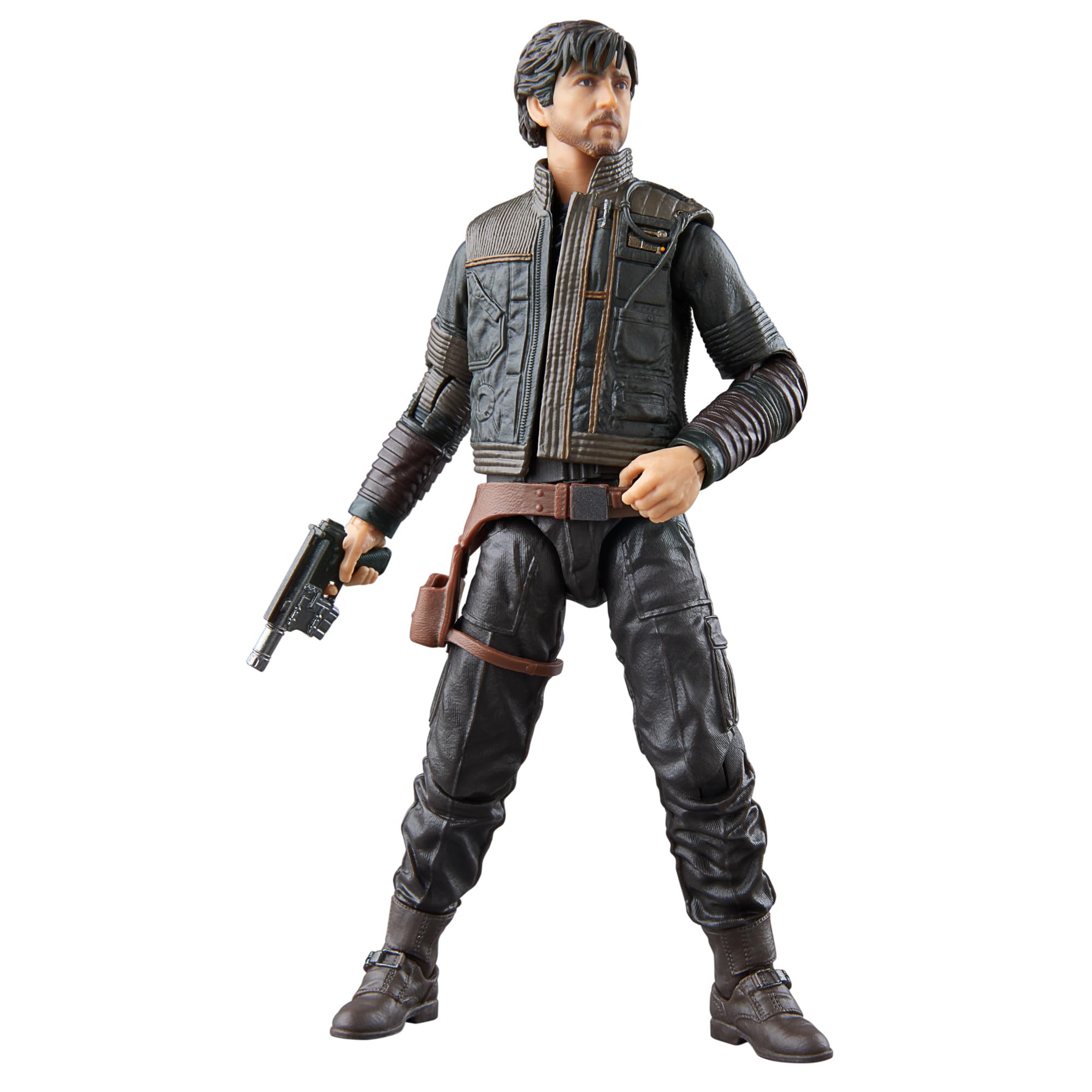 STAR WARS The Black Series Cassian Andor figure front view for display and collection.