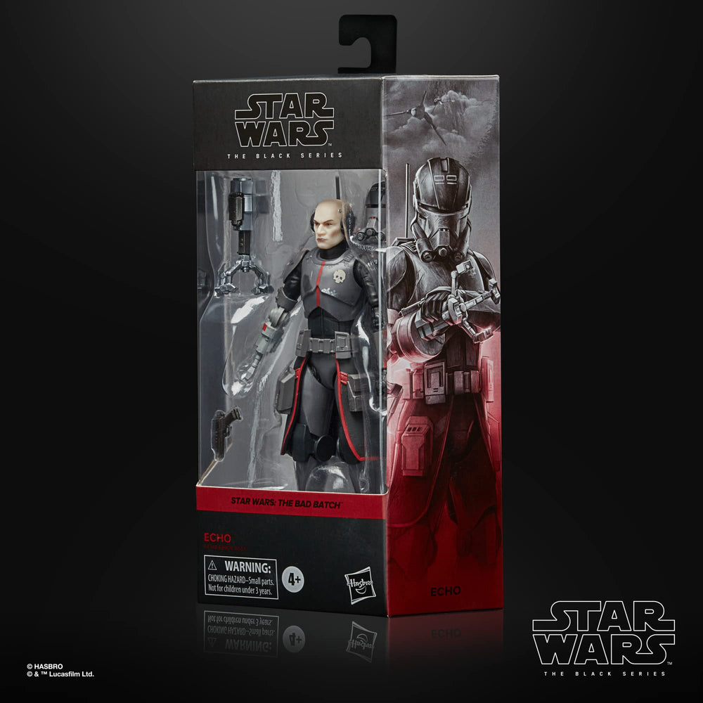 Star Wars The Black Series Echo figure showcases detailed sculpt and authentic color.