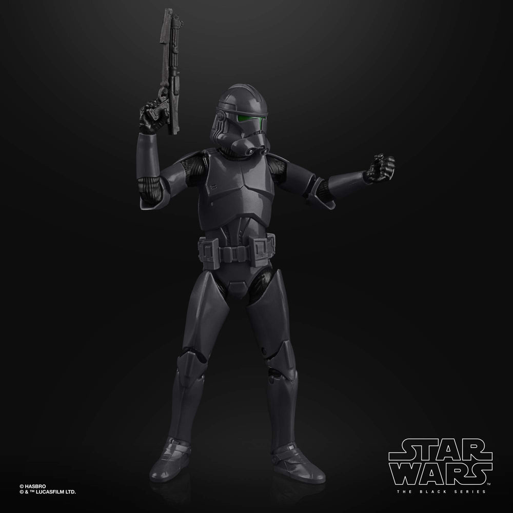STAR WARS The Black Series Elite Squad Trooper pose-side view highlight