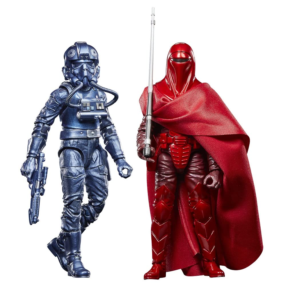 STAR WARS The Black Series Emperor's Royal Guard carbonized figure ready for display.
