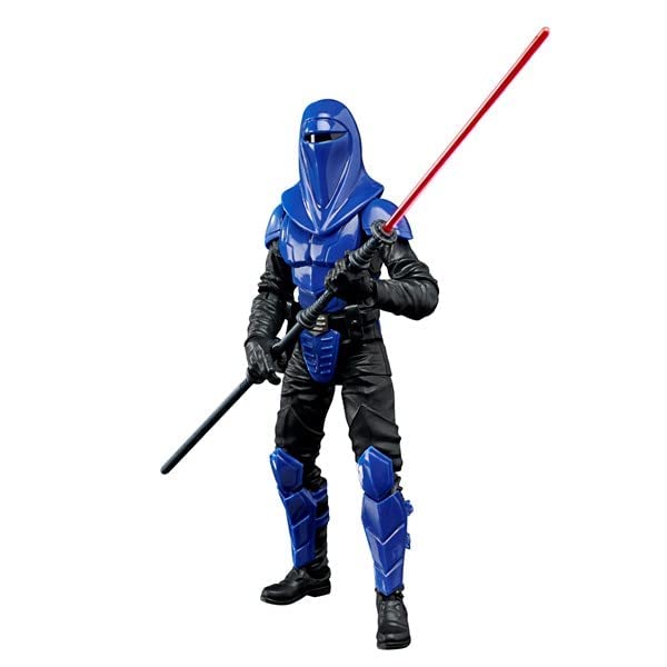 Star Wars The Black Series Gaming Greats Imperial Senate Guard blue figure on stand for premium display option