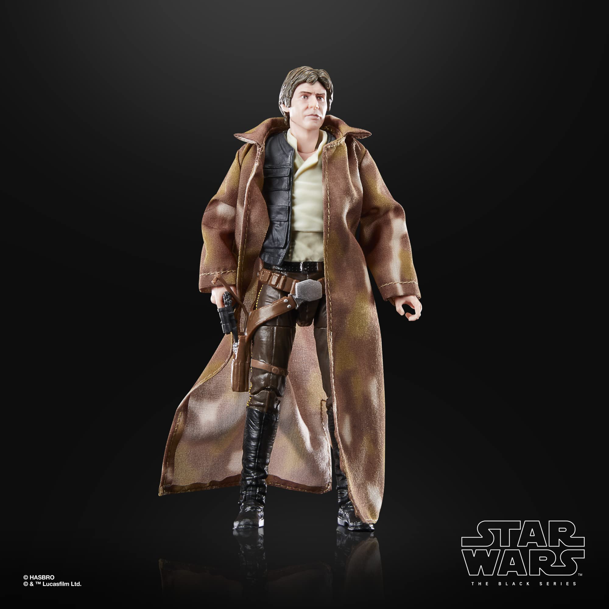 STAR WARS The Black Series Han Solo premium deco highlights movie-accurate details.