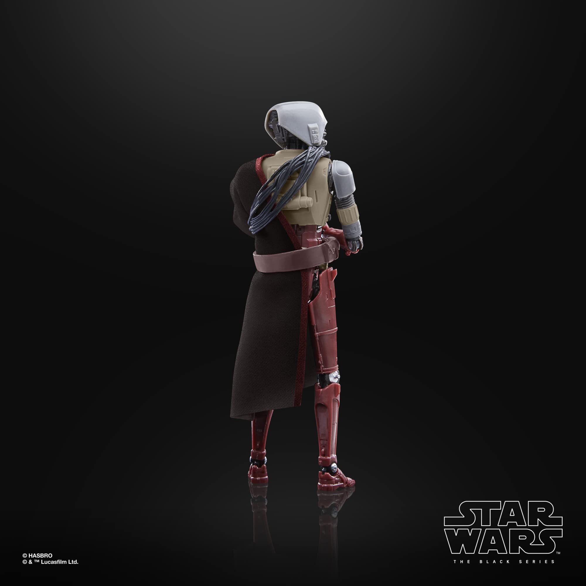 STAR WARS The Black Series HK-87 on collector display shelf with other figures.