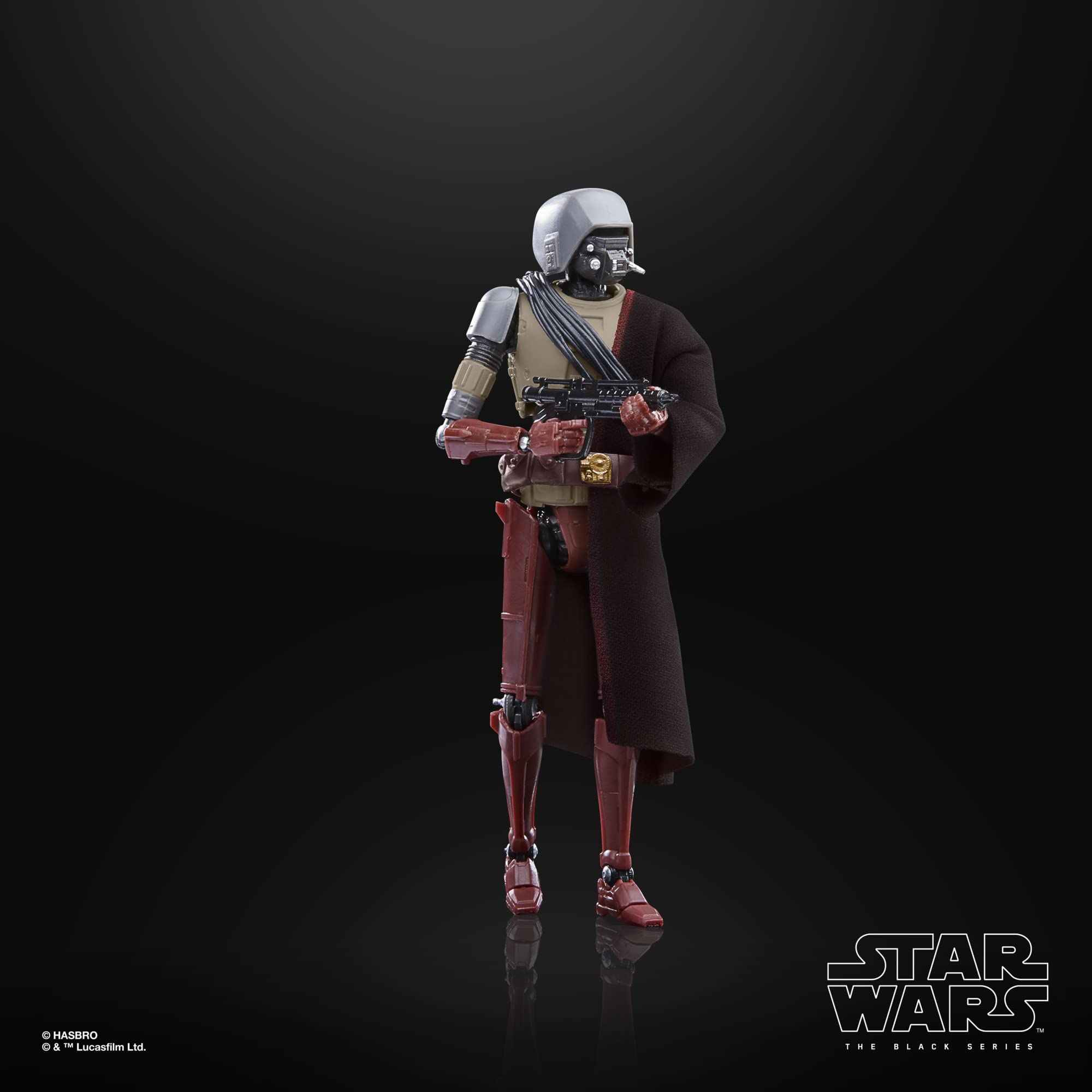 STAR WARS The Black Series HK-87 close-up showing detailed deco and texture work.