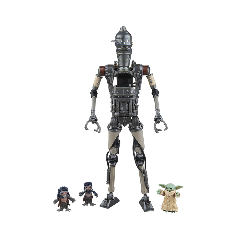 STAR WARS The Black Series IG-12 and Grogu action figures in 6-inch scale for display.