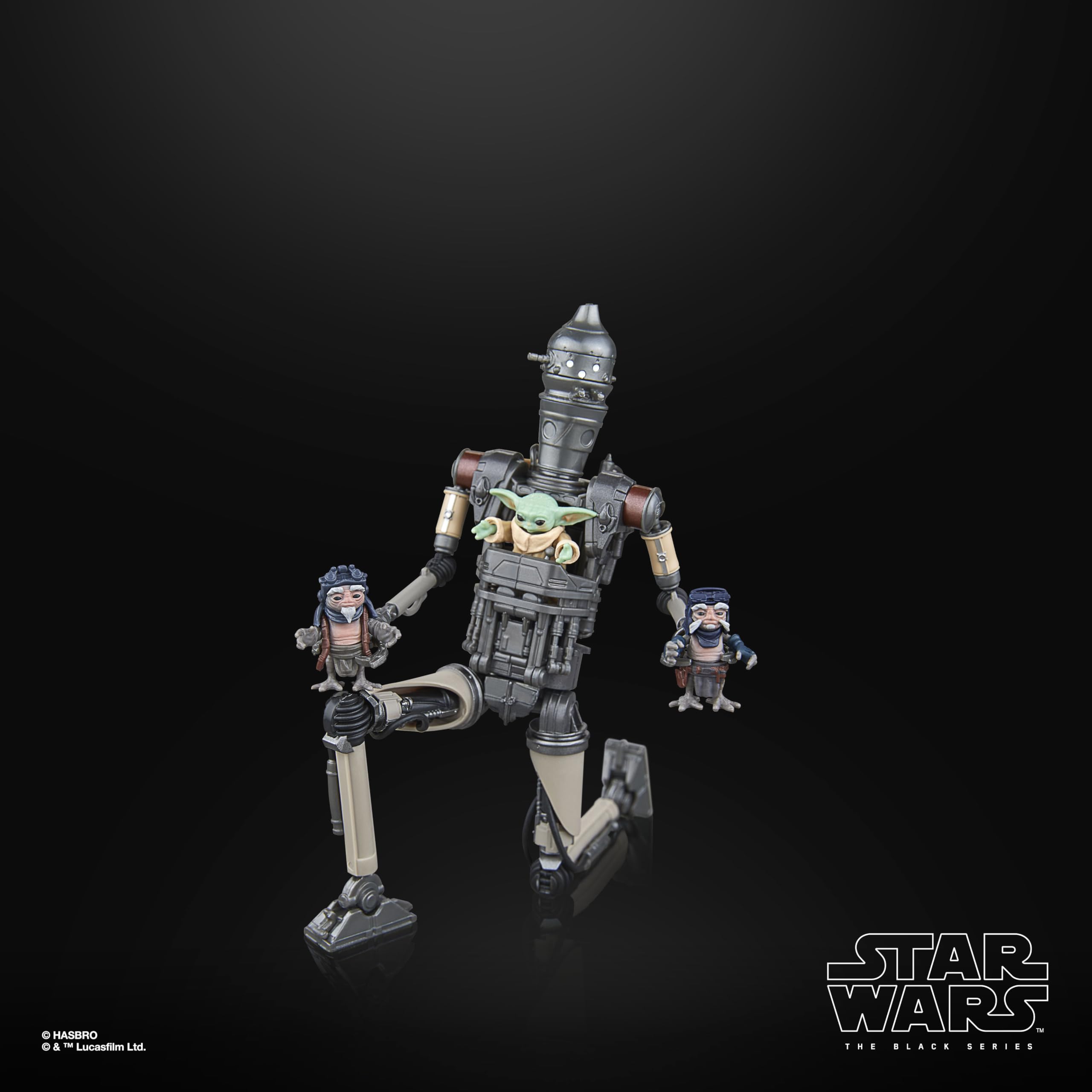 STAR WARS IG-12 piloted frame with Grogu offers interactive display moments.