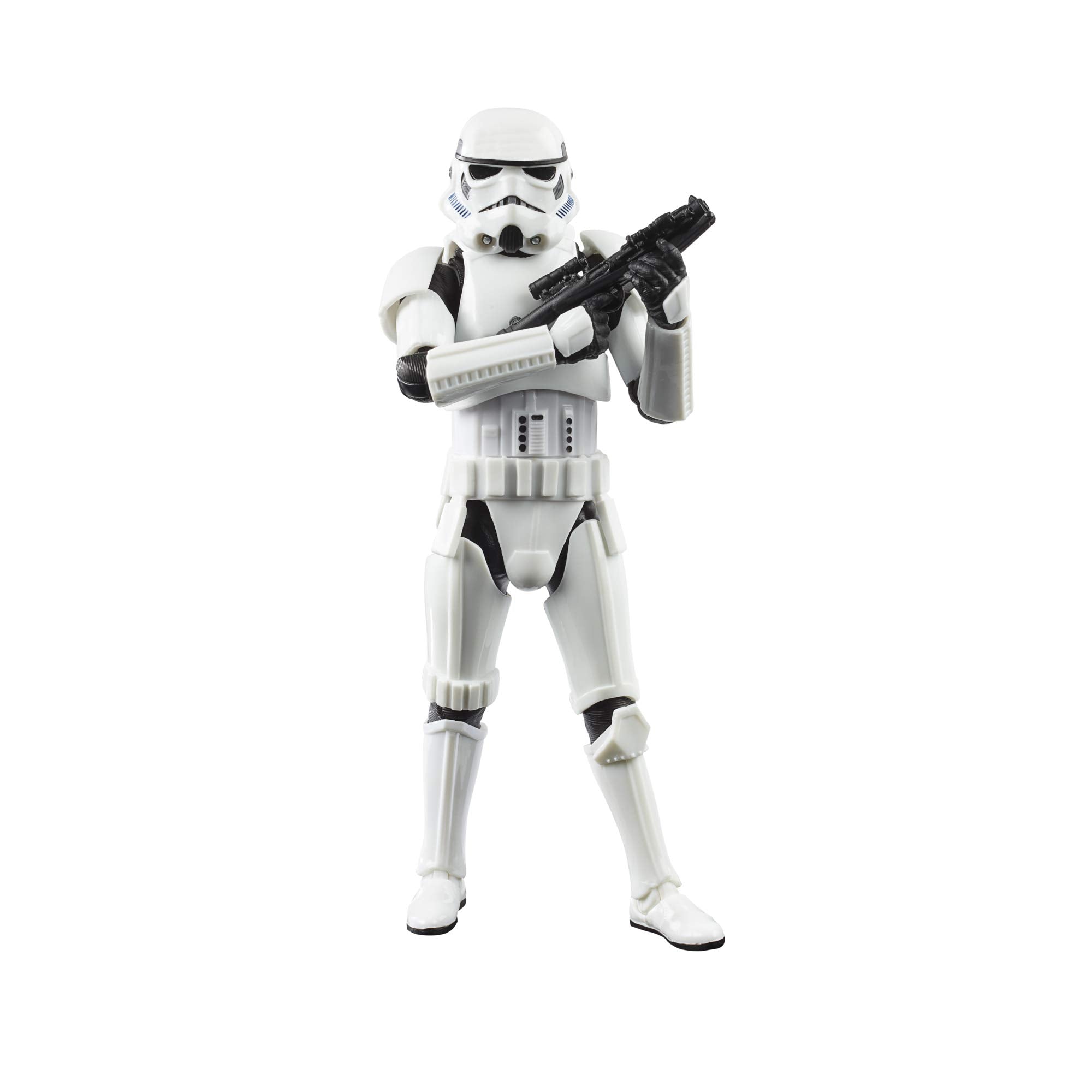 STAR WARS The Black Series Imperial Stormtrooper figure, front view for display and poseable play.