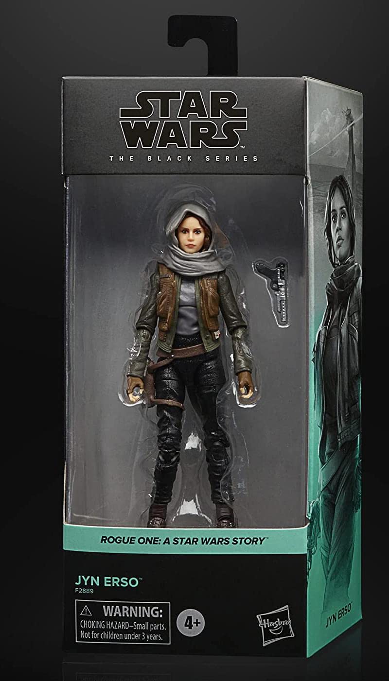 STAR WARS The Black Series Jyn Erso accessories including scarf and blaster for authentic play.