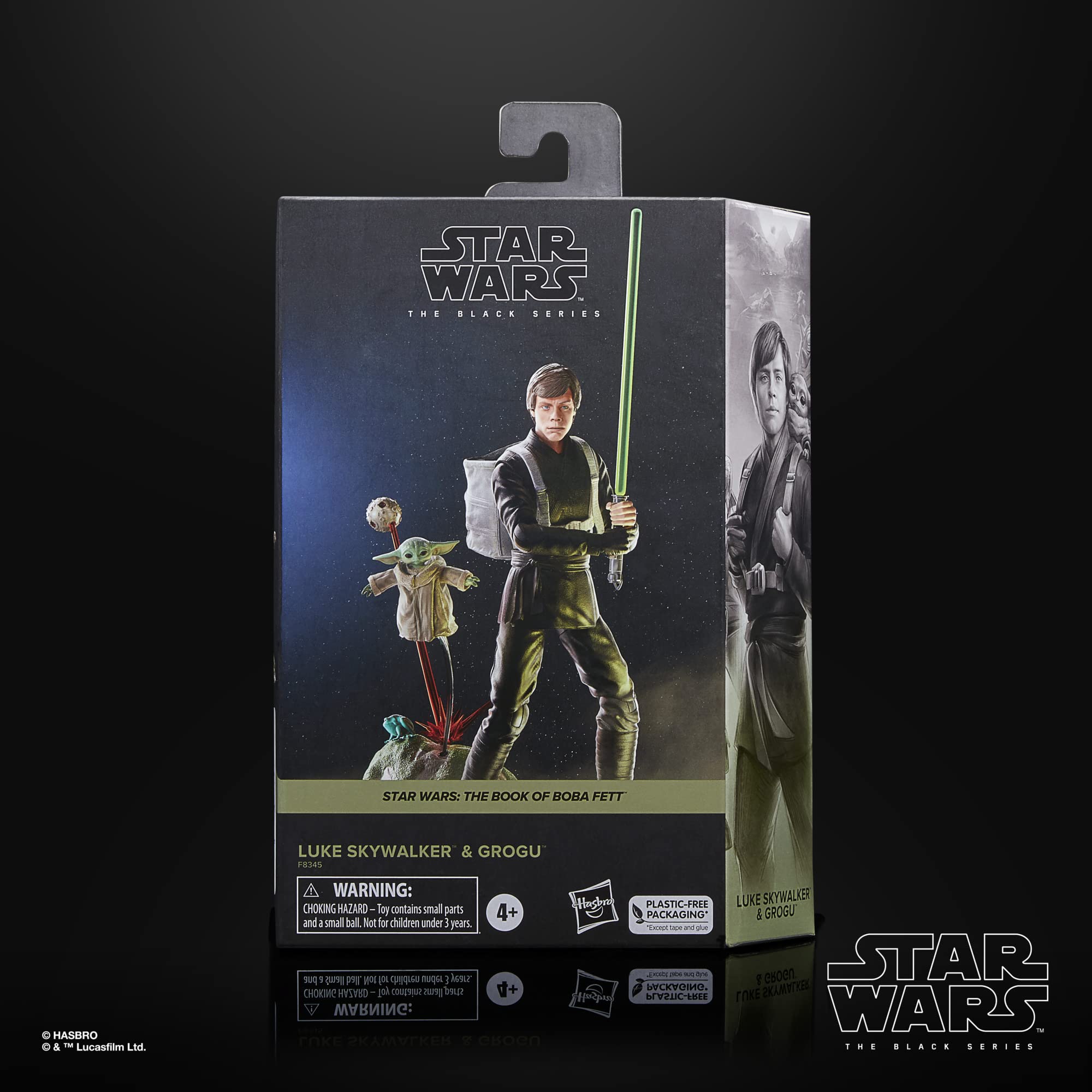 STAR WARS The Black Series Luke Skywalker and Grogu with lightsaber for battle scenes