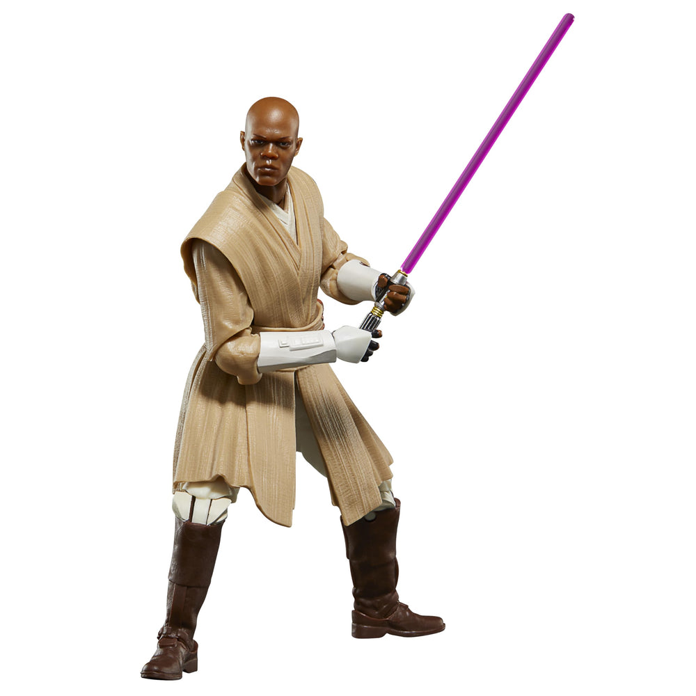STAR WARS The Black Series Mace Windu articulation detail supports varied posing.