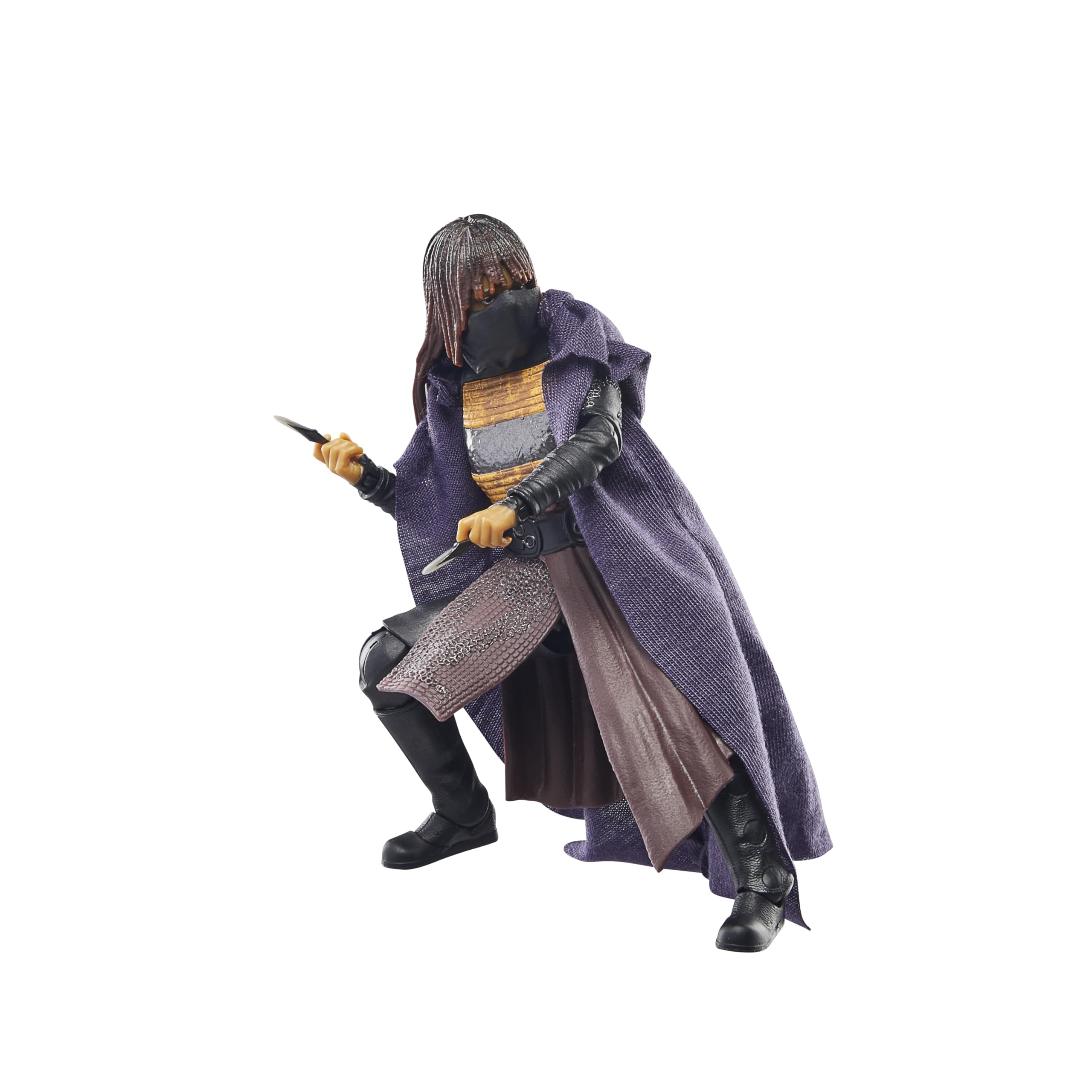 Window box packaging showcases Mae Assassin while protecting the figure.
