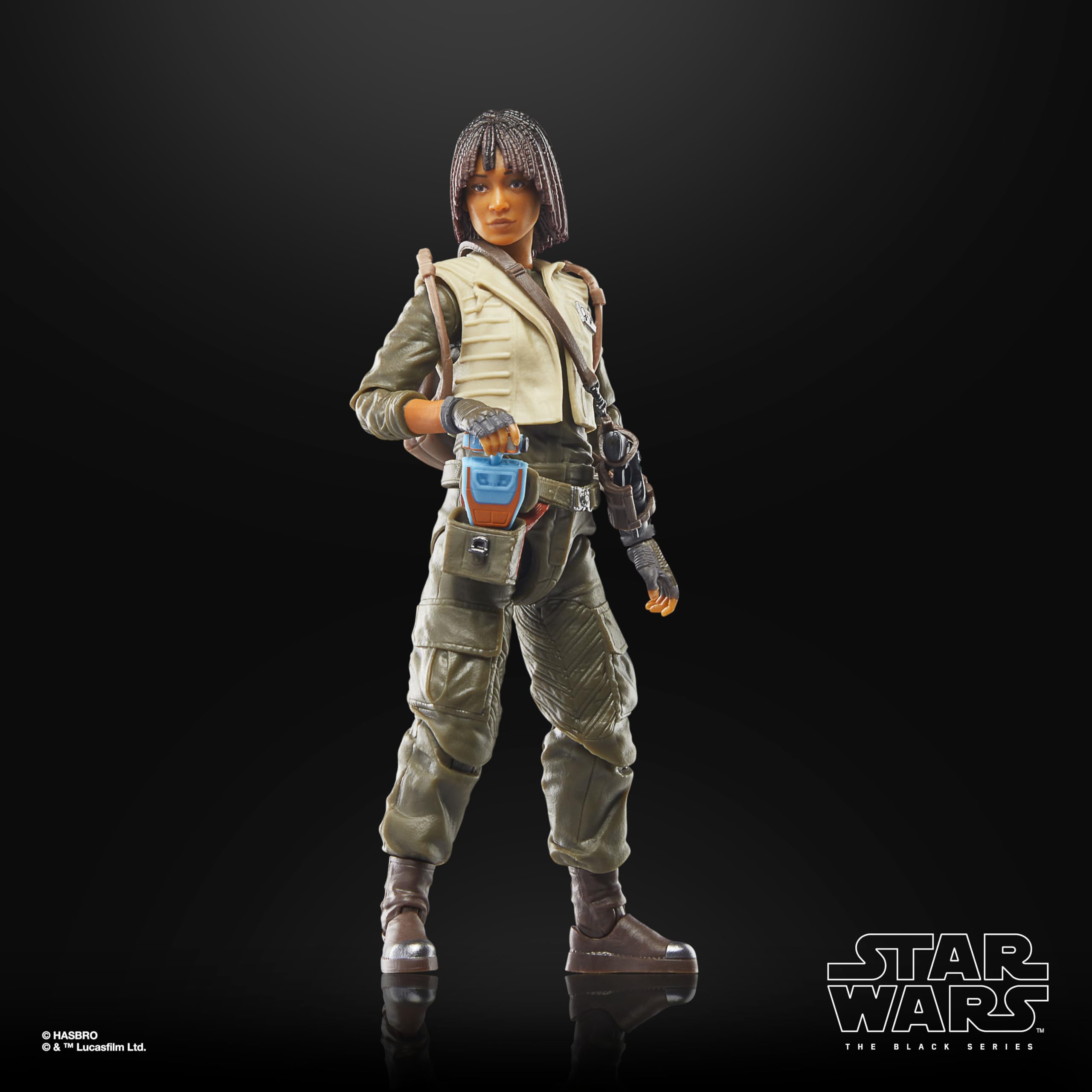 STAR WARS The Black Series Osha Aniseya figure removable backpack adds versatile gear detail.