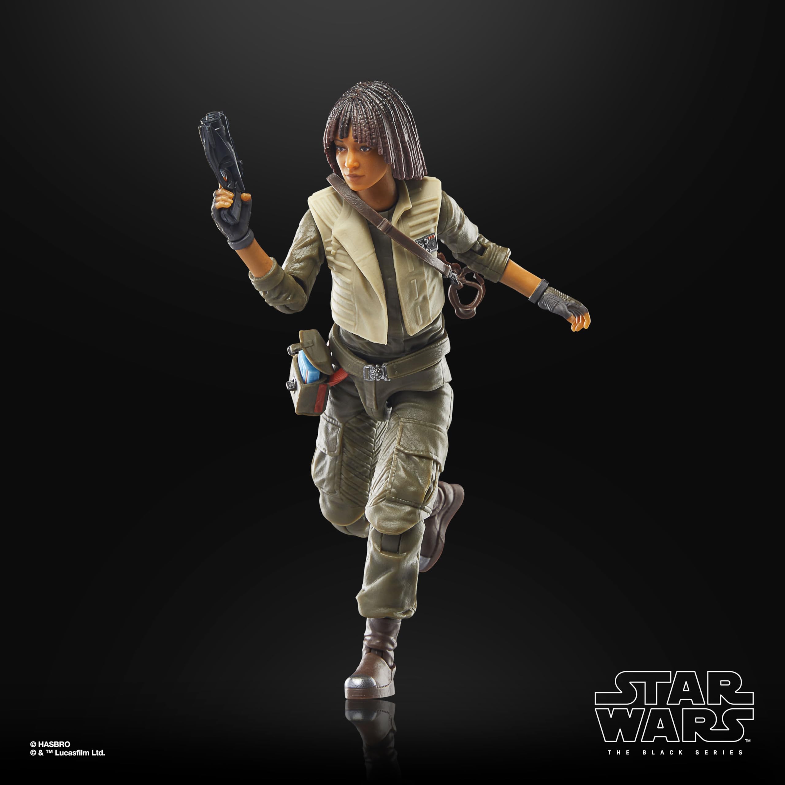 STAR WARS The Black Series Osha Aniseya figure display pose emphasizes dramatic stance.