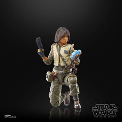 STAR WARS The Black Series Osha Aniseya figure with blaster highlights iconic weapon readiness.