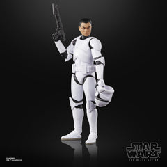 STAR WARS The Black Series Phase I Clone Trooper figure, blaster accessories, ready for tabletop display