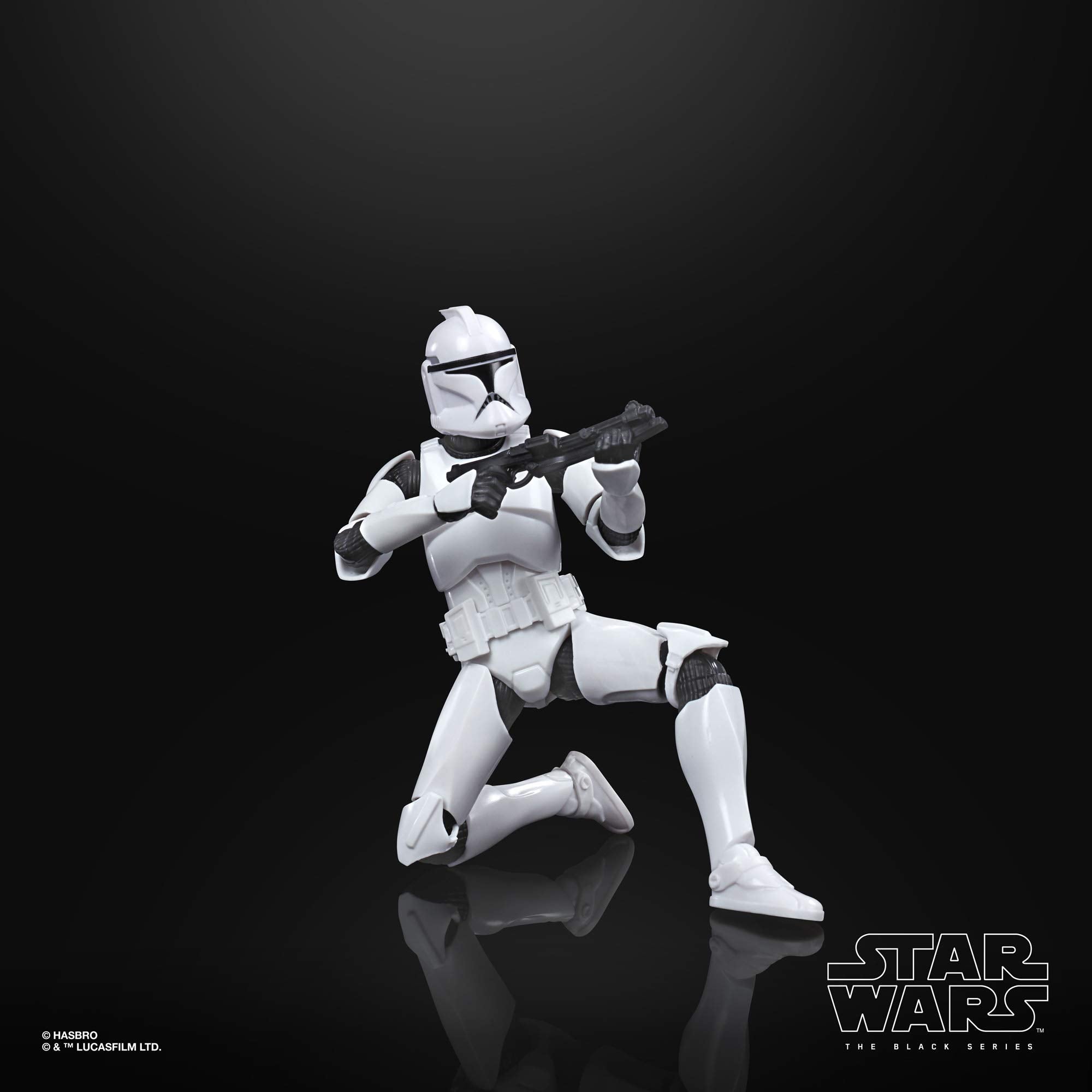 STAR WARS The Black Series Phase I Clone Trooper premium deco elevates collectible presence