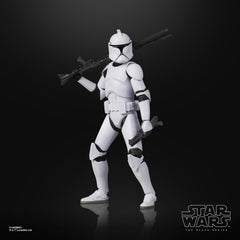 STAR WARS The Black Series Phase I Clone Trooper figure, premium deco for museum-quality presentation
