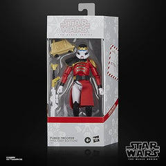 Close-up of armor details on Star Wars Purge Trooper Holiday Edition for premium finish.