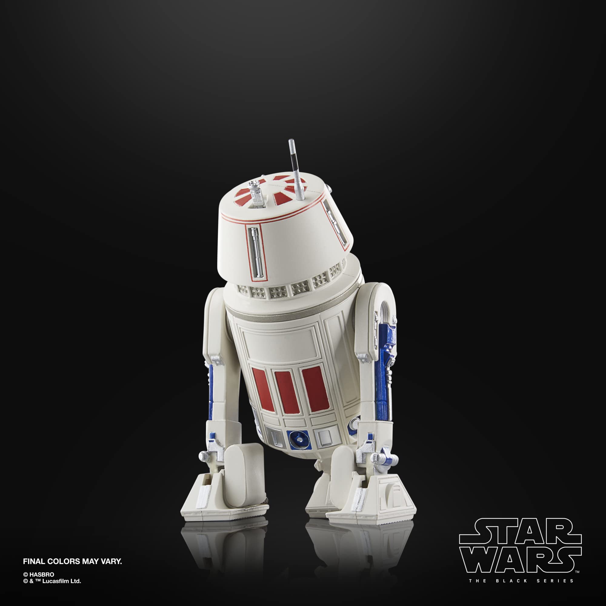 R5-D4 fits with other 6-inch Black Series figures for scene-building.