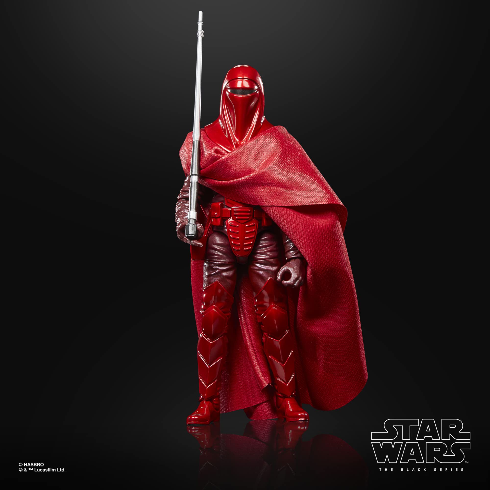 STAR WARS The Black Series Royal Guard armor detail captures crimson texture.