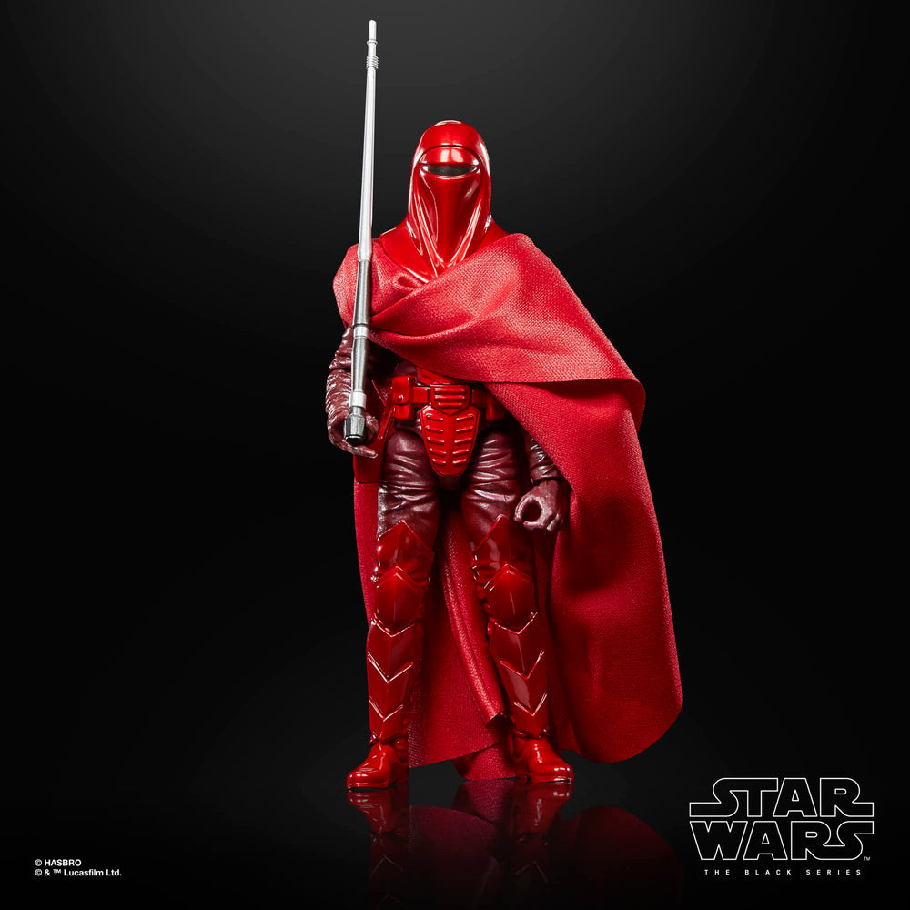 STAR WARS The Black Series Royal Guard armor detail captures crimson texture.
