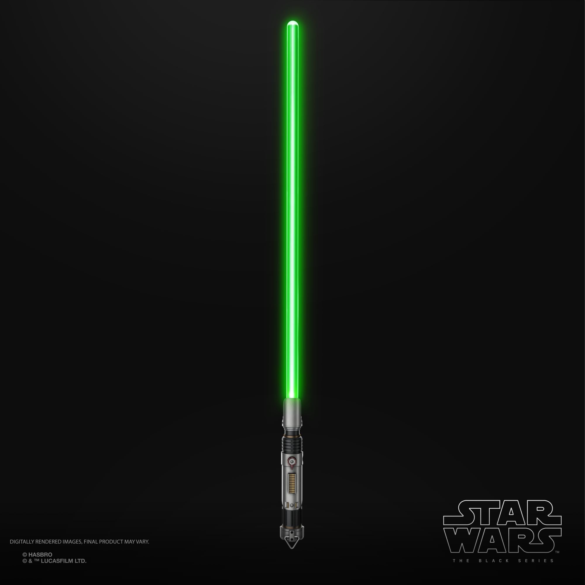 Close-up of Star Wars Black Series Sabine Wren lightsaber hilt.