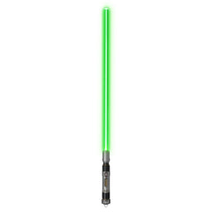 Star Wars The Black Series Sabine Wren lightsaber on display stand for easy showcase.