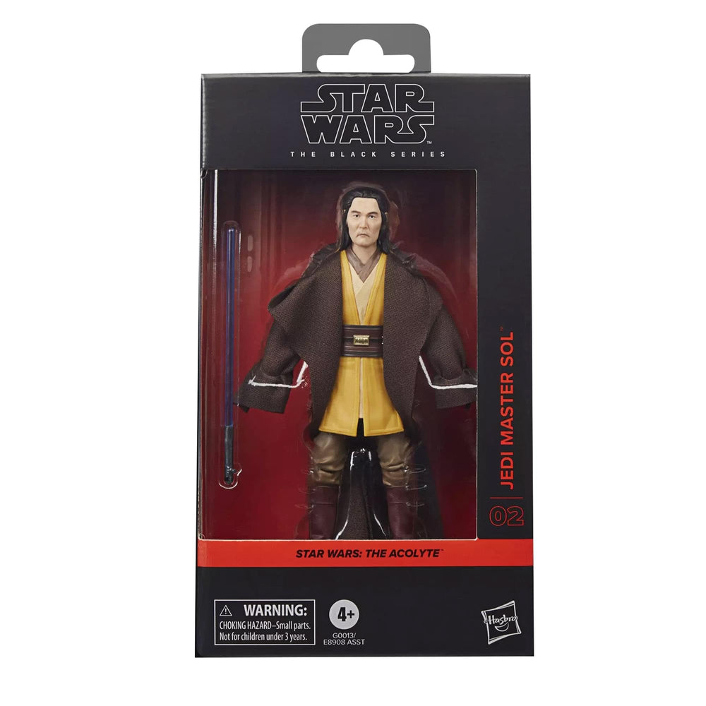 STAR WARS The Black Series Sol lightsaber with removable blade for poseable action.
