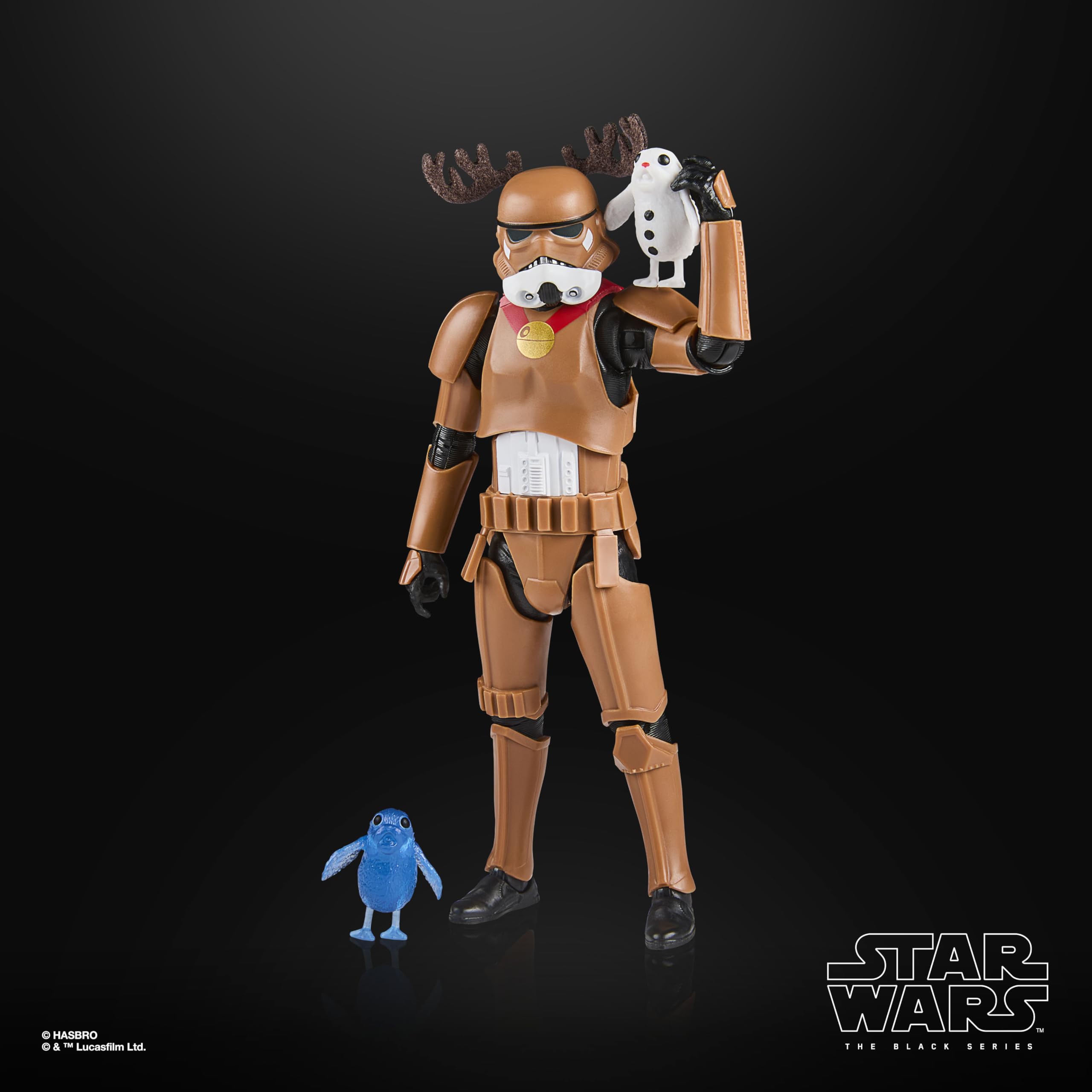 STAR WARS The Black Series Stormtrooper holiday edition window box packaging with winter theme.