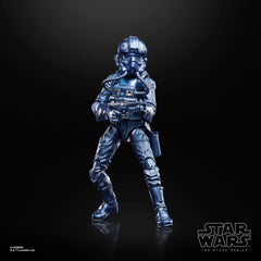 STAR WARS The Black Series TIE Pilot armor detail enhances display aesthetics.