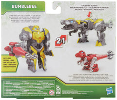 STAR WARS Bumblebee Dinobot Adventures figure converts from robot to raptor mode in one easy step.