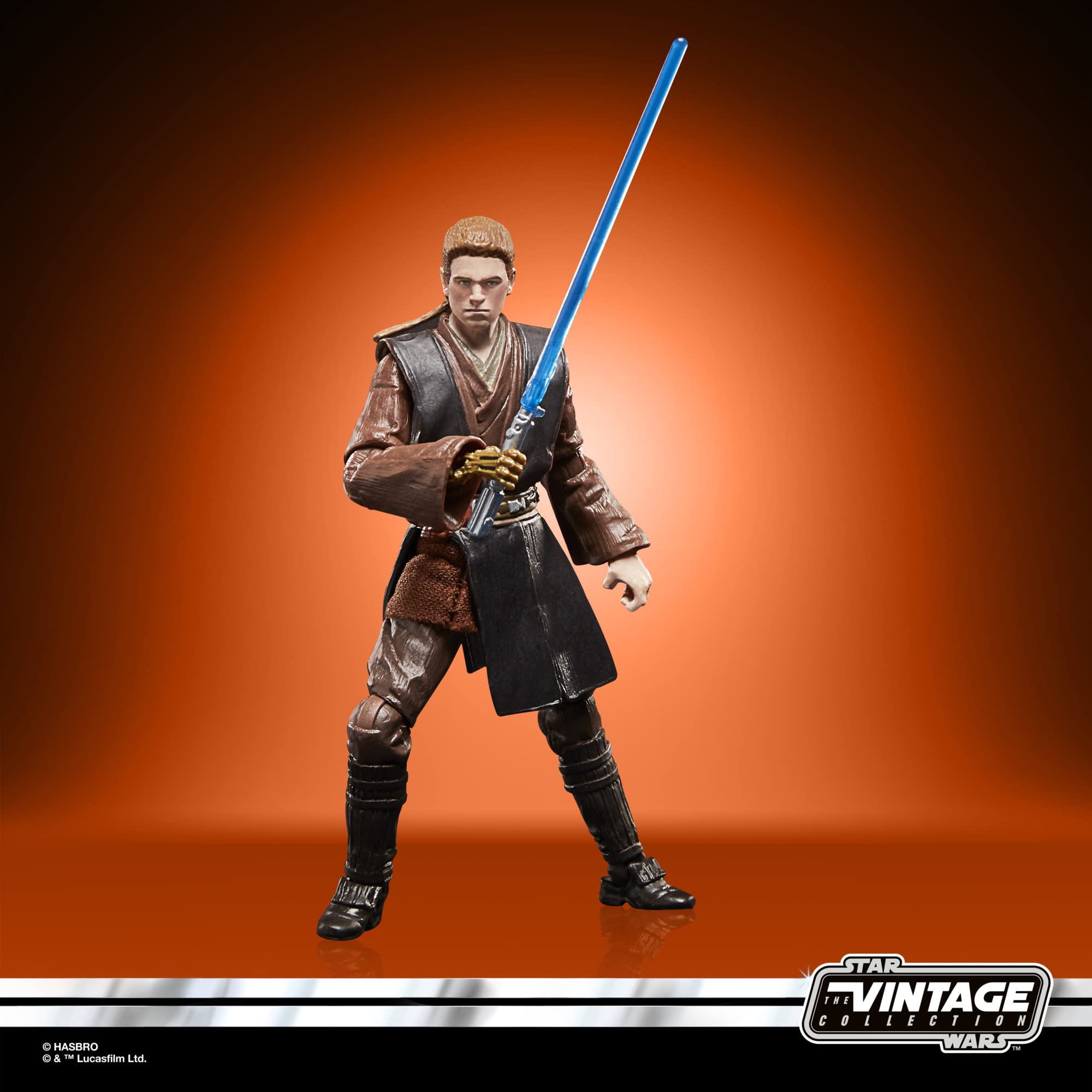 STAR WARS Anakin Skywalker Padawan display stand included for stable posing.
