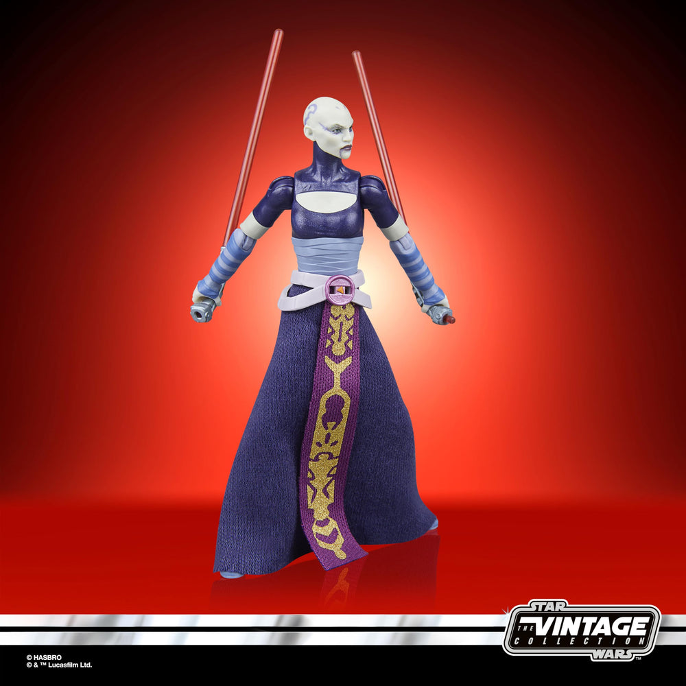 Kenner-inspired cardback packaging of Asajj Ventress figure