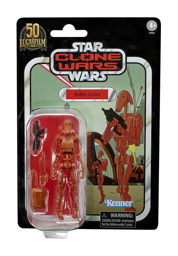 Star Wars The Vintage Collection Battle Droid Clone Wars-inspired design for fans.