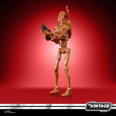 Star Wars The Vintage Collection Battle Droid close-up highlights sculpted details.