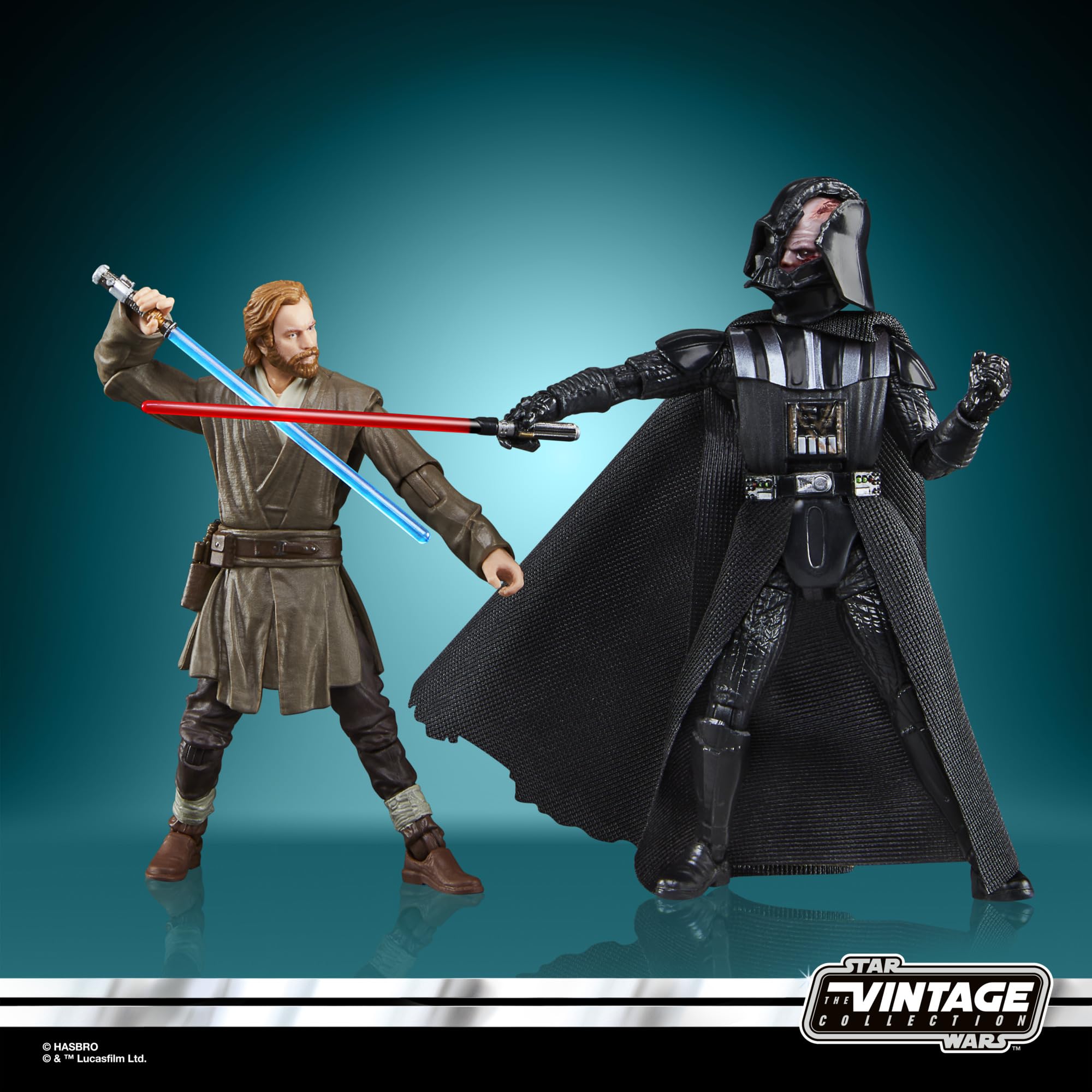 STAR WARS Vintage Collection desert showdown scene on rugged terrain.