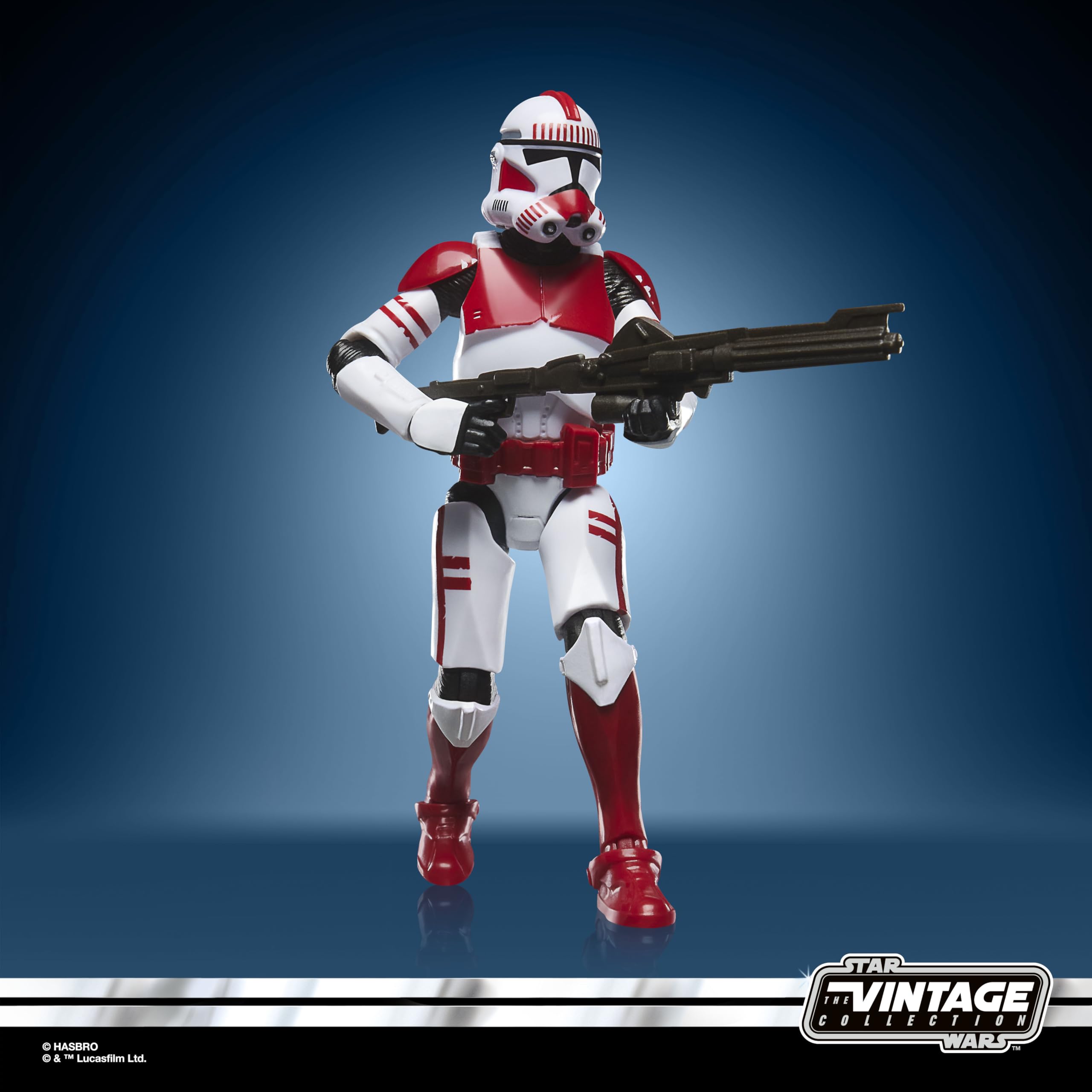 STAR WARS Vintage Collection Imperial Shock Trooper blaster accessories included for dynamic poses.