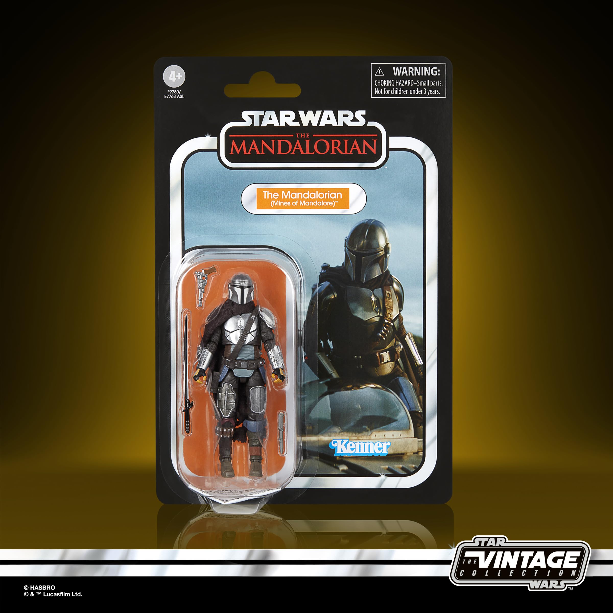 Star Wars Vintage Collection Mandalorian figure showing articulation for versatile poses.