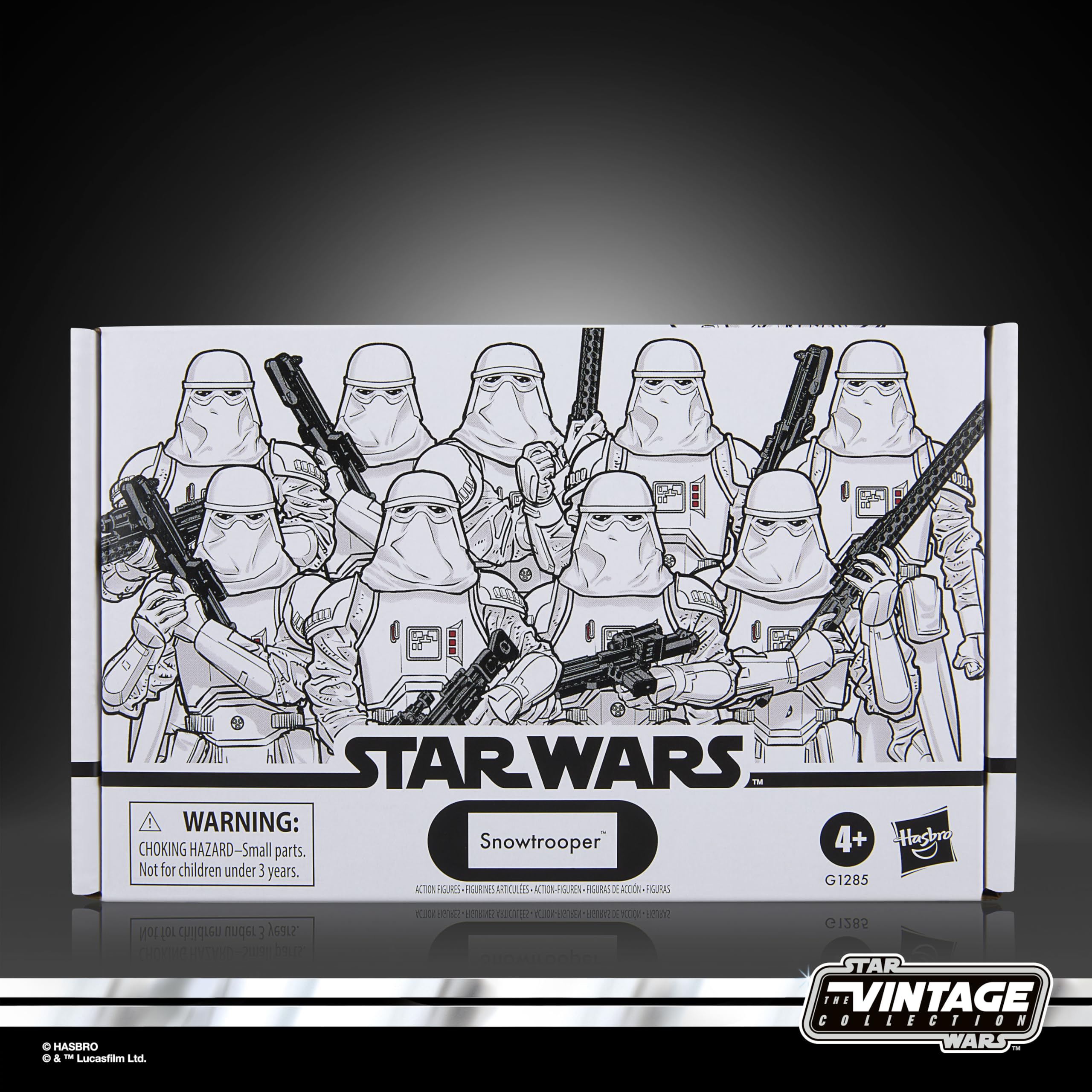 STAR WARS Vintage Collection Snowtrooper 4-Pack action figures with premium deco for display