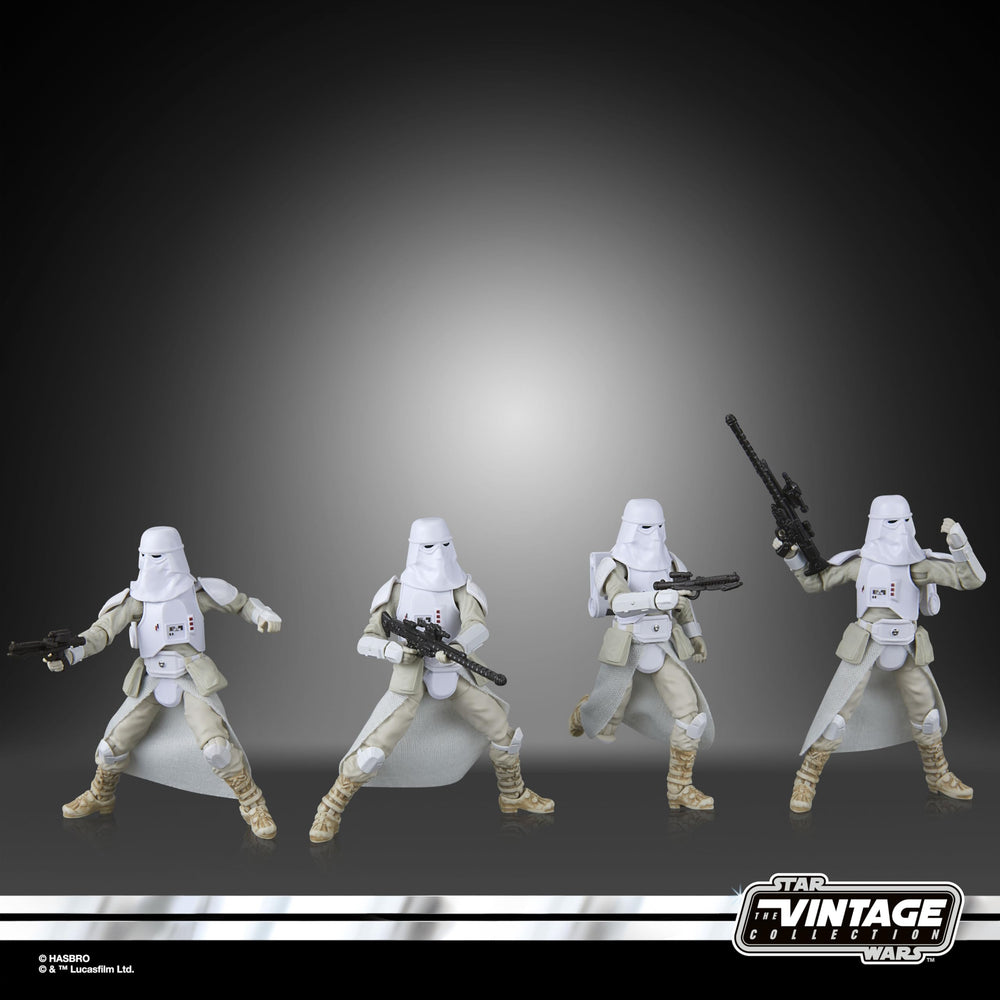 STAR WARS Vintage Collection Snowtrooper 4-Pack heavy blaster options enhance display scenes