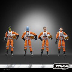 STAR WARS The Vintage Collection X-Wing Pilot blaster set for pose variety.