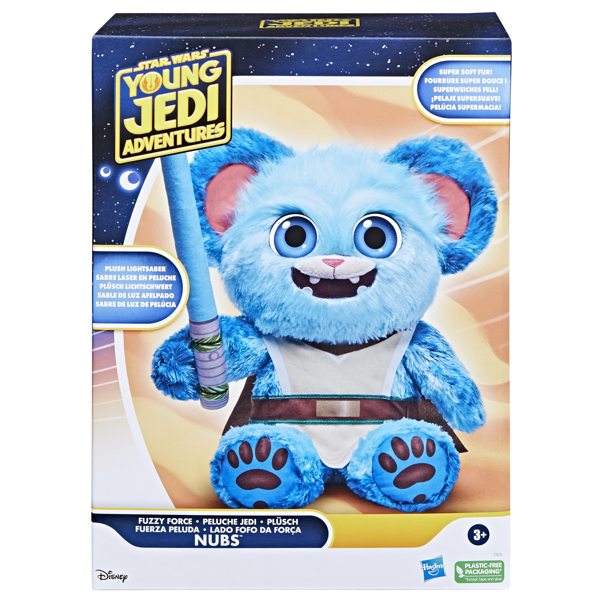 Star Wars: Young Jedi Adventures Nubs plush blue fur closeup for comforting snuggles.